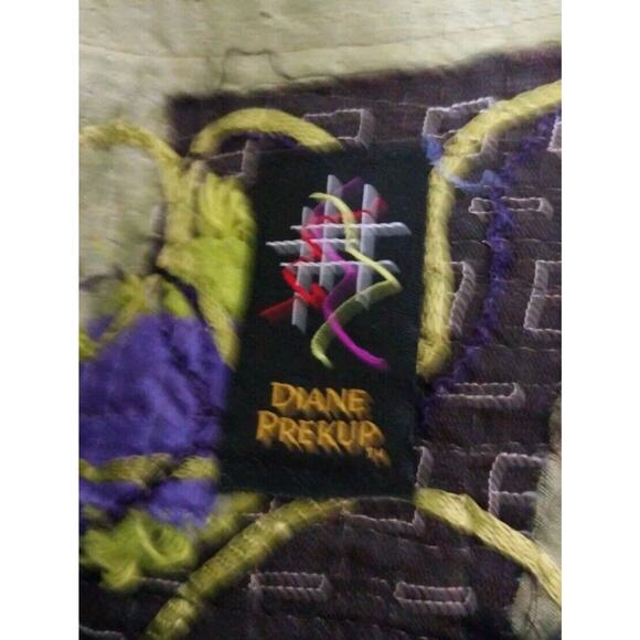 Diane Prekup Designer Blouse Art To Wear One Size Fits Many Purple and Green - Picture 5 of 8